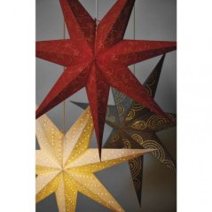 Led vianočná hviezda papierová biela, 75cm, 2× aa, teplá b.