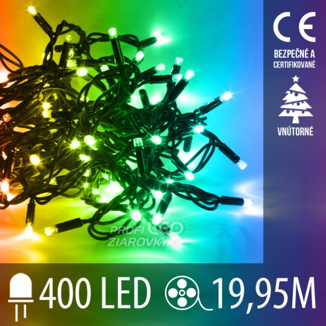 Svetelná reťaz vnútorná 19,95 m, 400 LED, farebná