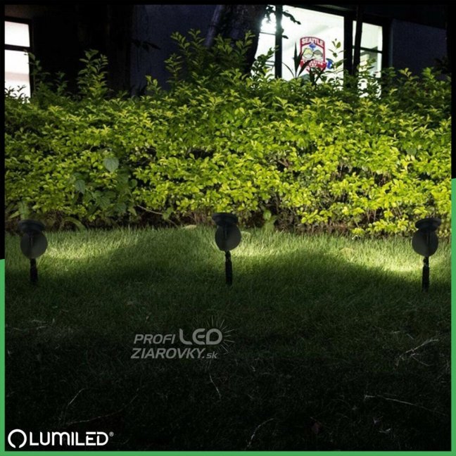 3x LED solárne záhradné bodové svietidlo OGA reflektor IP44 6500K LUMILED