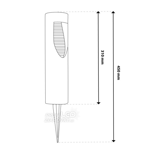 LED solárna záhradná lampa 34cm BURGO 4000K IP44 LUMILED