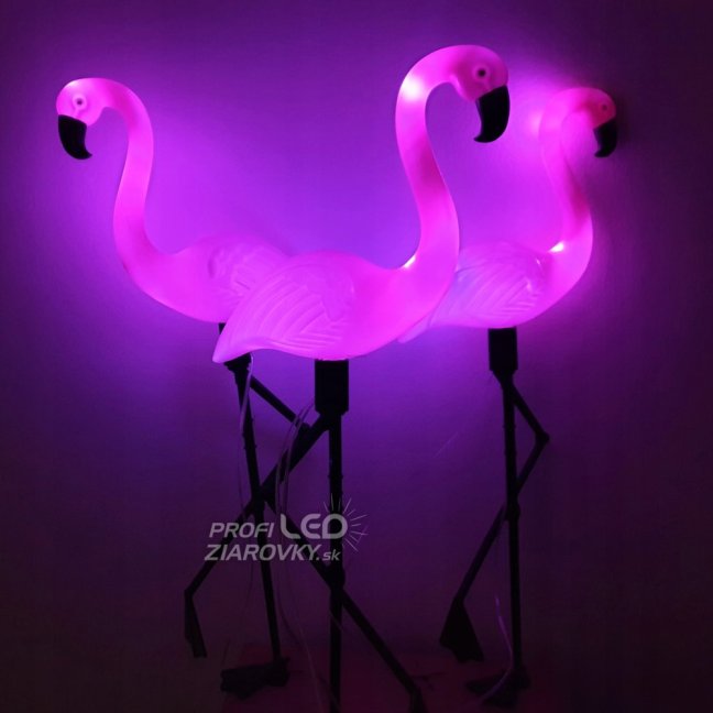 3x LED záhradná lampa Flamingos 54cm