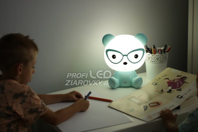 Detská nočná lampa led medvedík polux, 2,5w - modrá