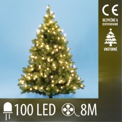 Svetelná reťaz s guľkami vnútorná 8 m, 100 LED, teplá biela