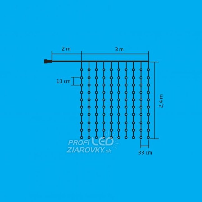 Svetelný mikro záves SMART vnútorný USB 3 × 2,4 m, 240 LED, farebná, svetelné programy