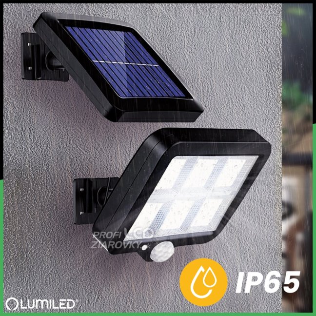 Solárne reflektory LED Halogénová záhradná lampa 6500K IP65 Senzor pohybu a súmraku DECRO LUMILED