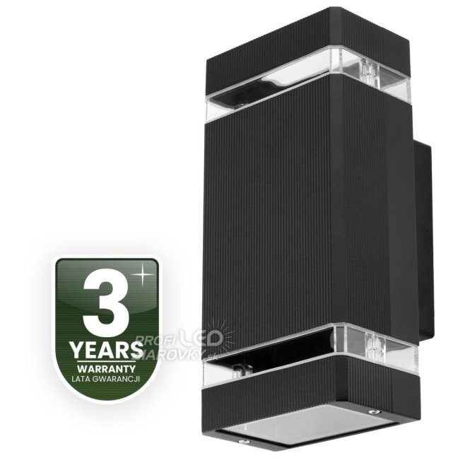 Záhradné nástenné svietidlo zhora nadol GU10 Black HEDERA LUMILED