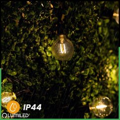 Záhradná svetelná reťaz Girland 20m 60x LED + 2 žiarovky 12W Warm 2700K DOLLIS2 LUMILED
