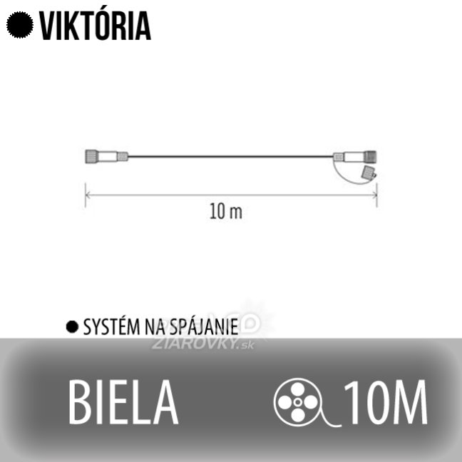 Viktória predlžovací kábel pre spojovateľné reťaze - 10m - biely Viktória predlžovací kábel pre spojovateľné reťaze - 10m - biely