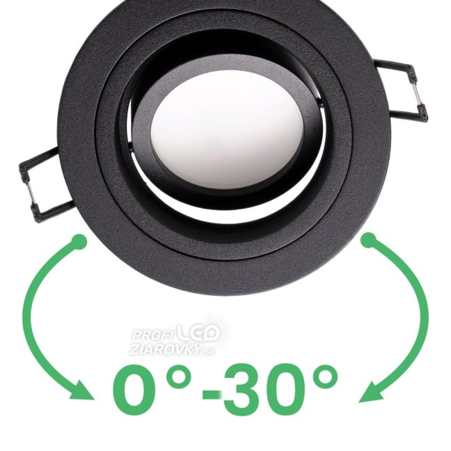 Svietidlo HALOGEN GU10 MR16 Round Black CASSIO LUMILED na zapustenú montáž