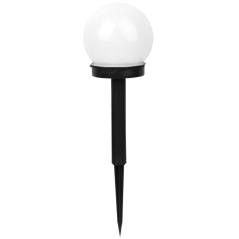 LED záhradná lampa na solárny pohon WHITE BALL 10cm GOLDLUX (Polux)