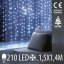 Svetelný záves DOT vnútorný 1,5 × 1,4 m, 210 LED, studená biela