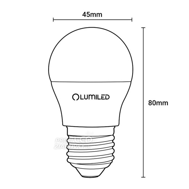 LED žiarovka E27 P45 5W = 40W 470lm 3000K Warm 120° LUMILED