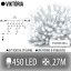 Viktória led svetelná záclona vonkajšia - 450led - 27m studená biela - biely kábel