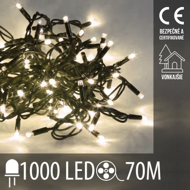 Vianočná led svetelná reťaz vonkajšia - 1000led - 70m teplá biela Vianočná led svetelná reťaz vonkajšia - 1000led - 70m teplá biela