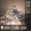 Vianočná led svetelná reťaz vonkajšia - 1000led - 50m teplá biela