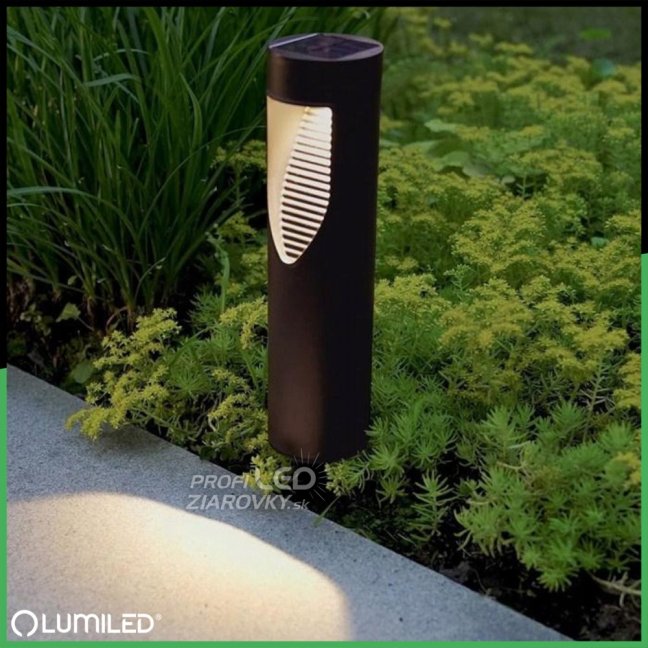 LED solárna záhradná lampa 34cm BURGO 4000K IP44 LUMILED