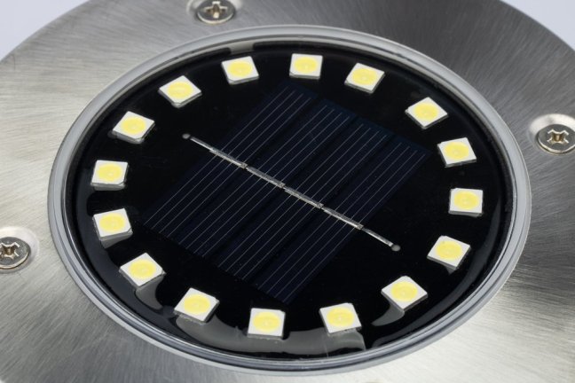 Záhradná solárna lampa 16x LED - zapustená - sada 4ks - studená biela