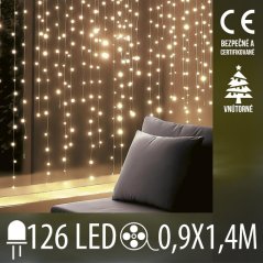 Vianočná DOT Led svetelná záclona vnútorná - 126led - 0,9x1,4m - teplá biela