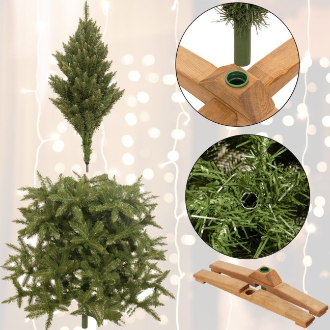 Umelý vianočný stromček Premium Royal Trees - 180 cm -  kaukazský smrek s dreveným stojanom