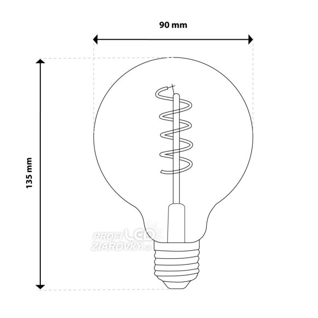 Dekoratívna LED žiarovka E27 G95 6W = 50W 420lm 2200K Teplé 360° vlákno LUMILED GLOBE Smokey