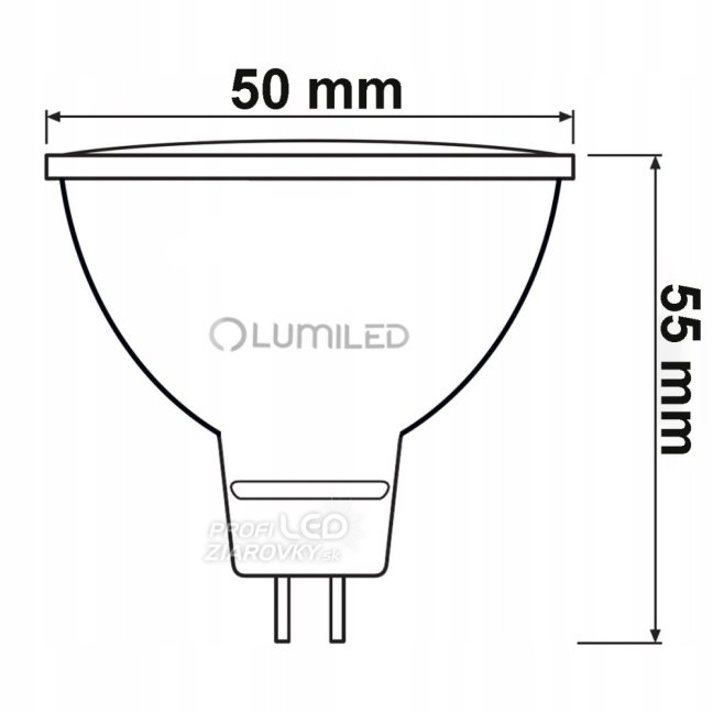 LED žiarovka GU5.3 MR16 6W = 50W 580lm 3000K Warm 120° LUMILED