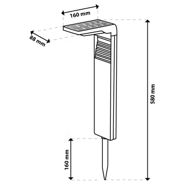 41cm HORIUS HORIUS 4000K IP44 LUMILED Solárne záhradné pólové LED svetlo