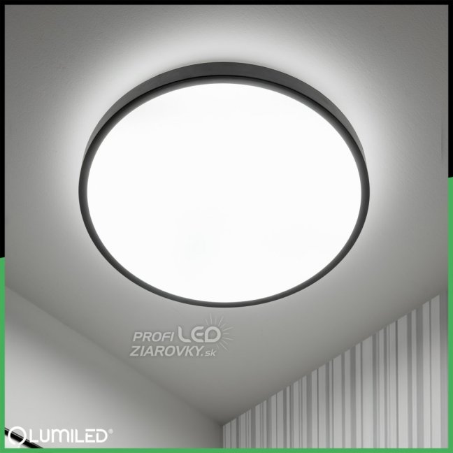 LED stropný plafón 36W 4000K CELIS Round IP44 Black Ring ALS LUMILED