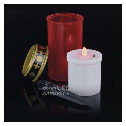 LED náhrobná sviečka zapichovacia, 25 cm, 2x AA, vonkajšia aj vnútorná, vintage
