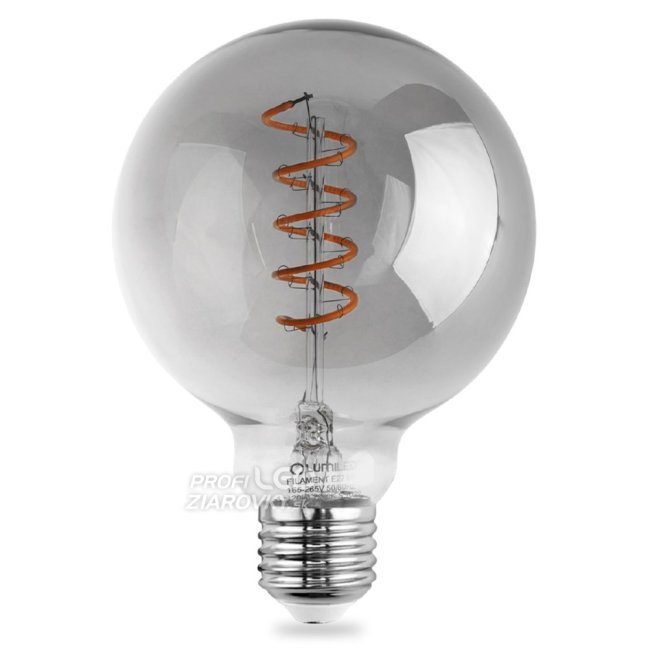 Dekoratívna LED žiarovka E27 G95 6W = 50W 420lm 2200K Teplé 360° vlákno LUMILED GLOBE Smokey
