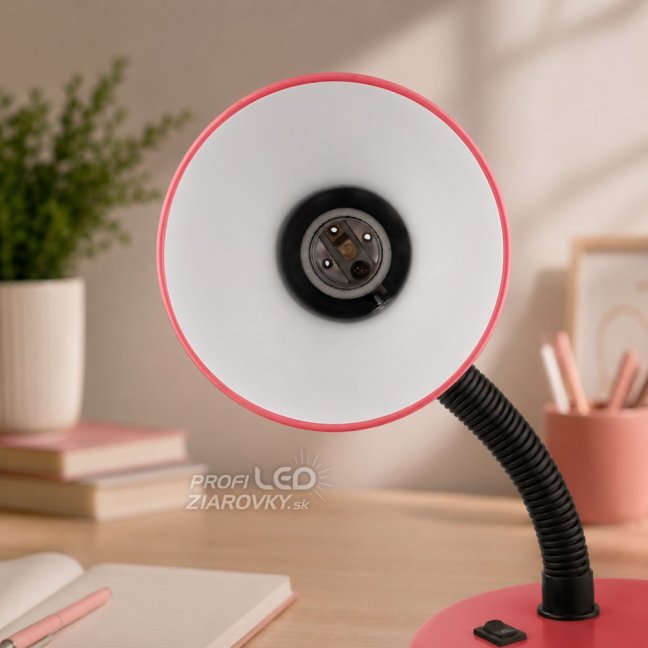 Lampa stolová stolová nastaviteľná SARA školská nočná E27 ružová LUMILED