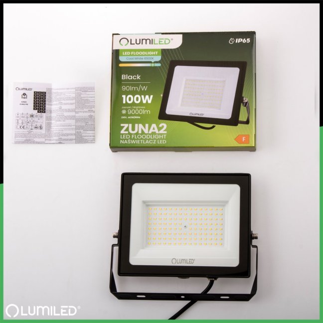 LED reflektor ZUNA2 100W 9000lm 6500K IP65 Black LUMILED
