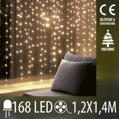 Vianočná DOT Led svetelná záclona vnútorná - 168led - 1,2x1,4m - teplá biela