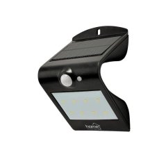 Led reflektor so solárnym panelom, s pohybovým senzorom, čierna
