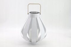 Solárne LED svietidlo Závesné svietidlo LAMPION biele LED 34 cm teplé