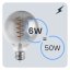 Dekoratívna LED žiarovka E27 G95 6W = 50W 420lm 2200K Teplé 360° vlákno LUMILED GLOBE Smokey