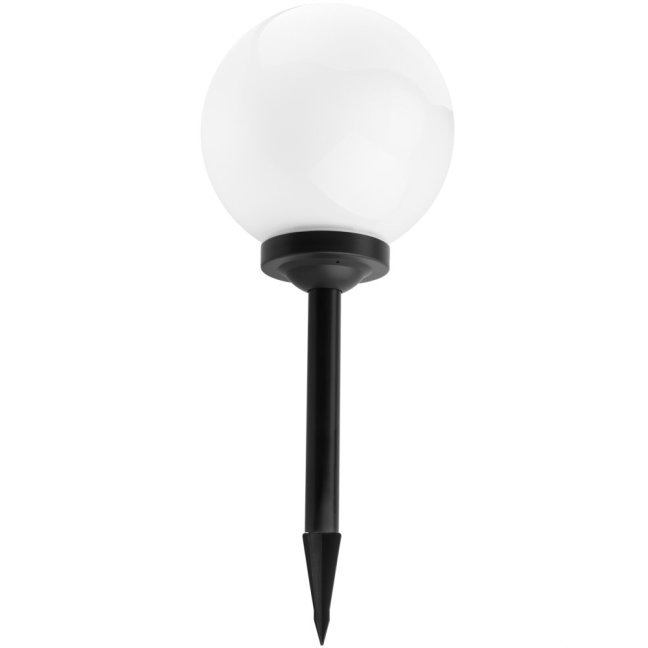 Solárna záhradná lampa LED 6500K IP44 25cm zapichovacia zemná biela guľa ATRIS LUMILED
