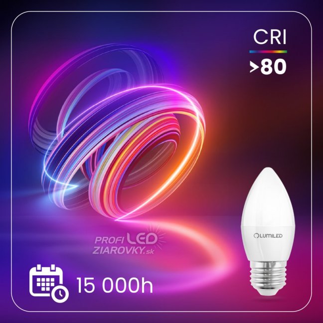 LED žiarovka E27 B35 2,5W = 25W 249lm 6500K Cold 180° LUMILED