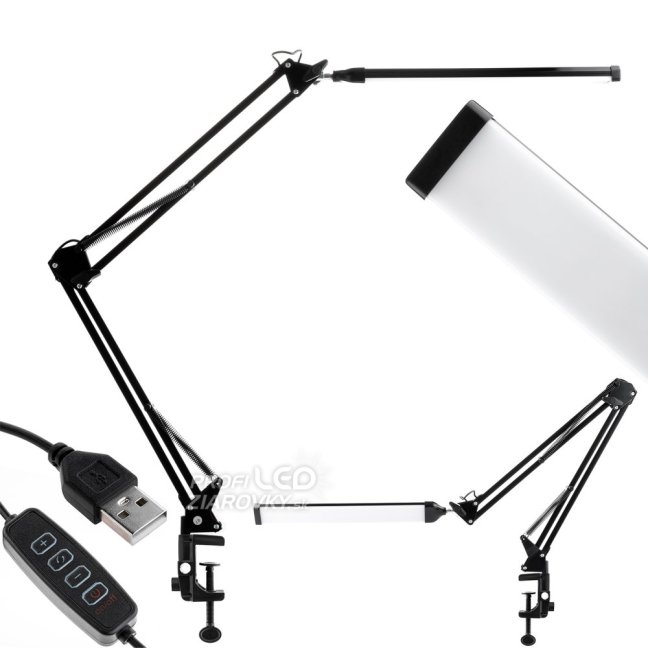 Stolová kresliarska LED lampa 8W CCT USB stmievateľná COSMI čierna Lumiled
