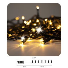 Led svetelná reťaz FLASH vonkajšia - spájateľná - teplá biela/studená biela - 300 Led - 15 m