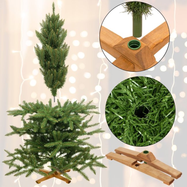 Umelý vianočný stromček Premium Royal Trees - 180cm - prírodný smrek s dreveným stojanom