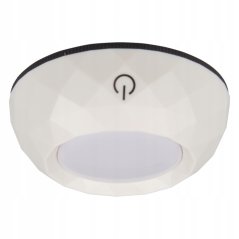 2x LED kruhové samolepiace kruhové svetlo pod skrinku s batériou 4000K 3xAA biela