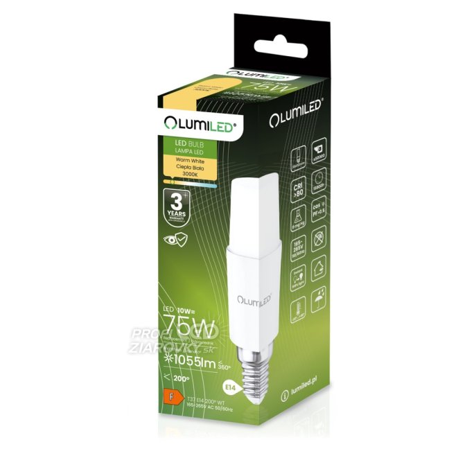 LED žiarovka E14 10W = 75W 1055lm 3000K Warm Stick LUMILED