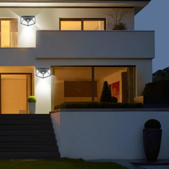 Solárne reflektory LED Halogénová záhradná lampa 6500K IP65 Senzor pohybu a súmraku VERIS LUMILED