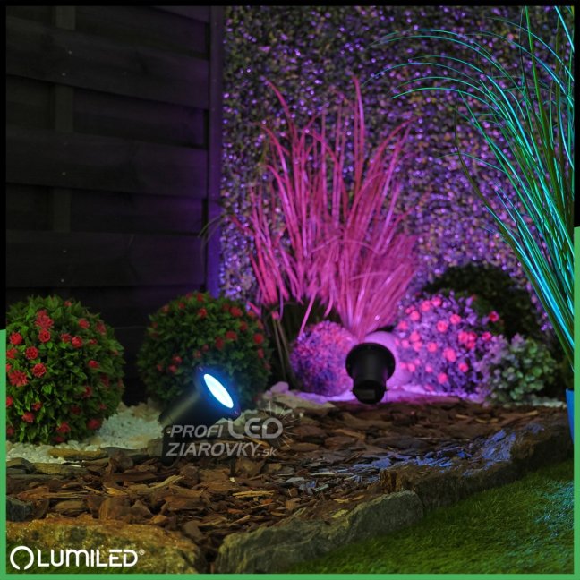 Záhradné svietidlo LED GU10 IP65 WATERPROOFED čierne s 1m káblom HORTI LUMILED
