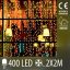 Vianočná led svetelná mikro záclona vonkajšia - záves - 400led - 2x2m teplá biela