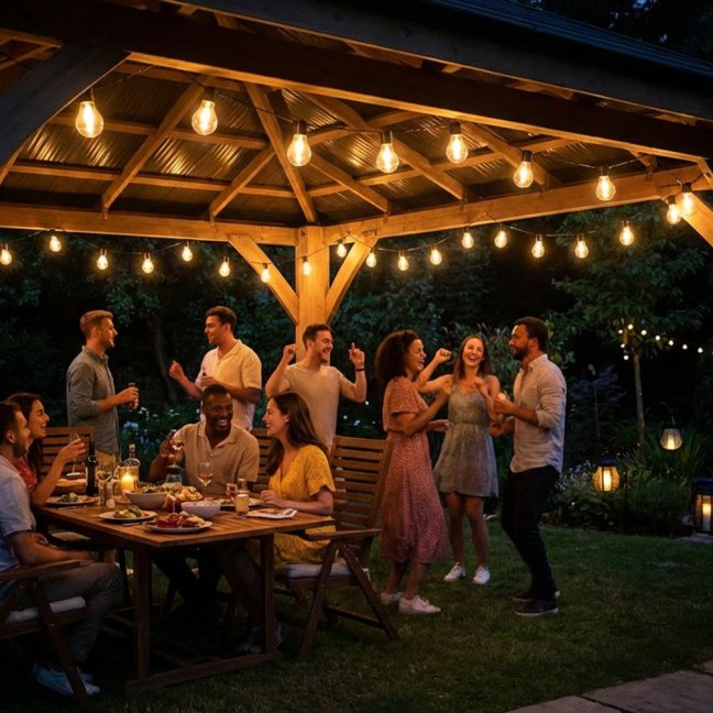 Solárna záhradná girlanda 20x LED dekoratívna žiarovka 7, 7m 2700K teplá LUMILED