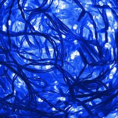 Vianočná led svetelná záclona na spájanie vonkajšia - programy - časovač + diaľkový ovládač - 500led - 20m modrá