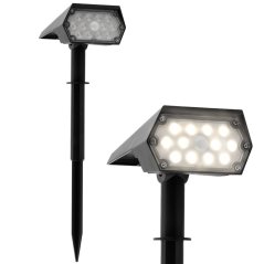 Záhradný LED SOLAR reflektor poháňaný 42 cm vonkajší IP44 4000K súmrakový senzor