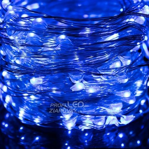 Svetelná mikro reťaz vonkajšia 10 m, 100 LED, modrá, 8 programov