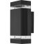 Záhradné nástenné svietidlo zhora nadol GU10 Black HEDERA LUMILED